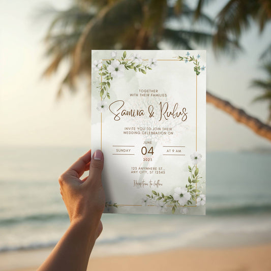 Print on Tropical Beach Mock up Template