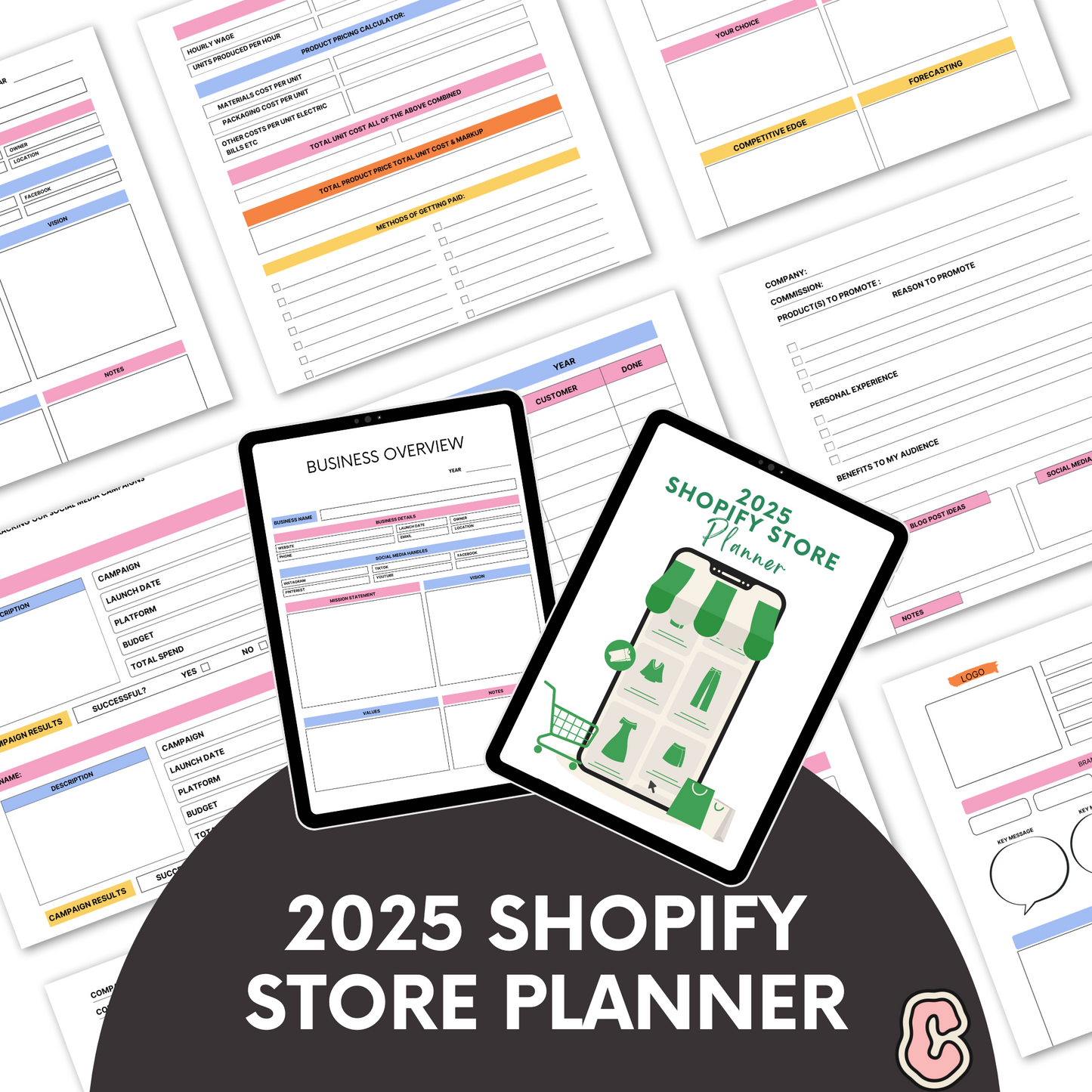 2025 Shopify Store Planner | Printable Small Business Tracker