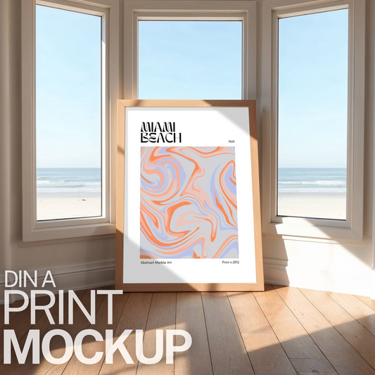 Summer Beach House Print Mock-up Template | DIN A