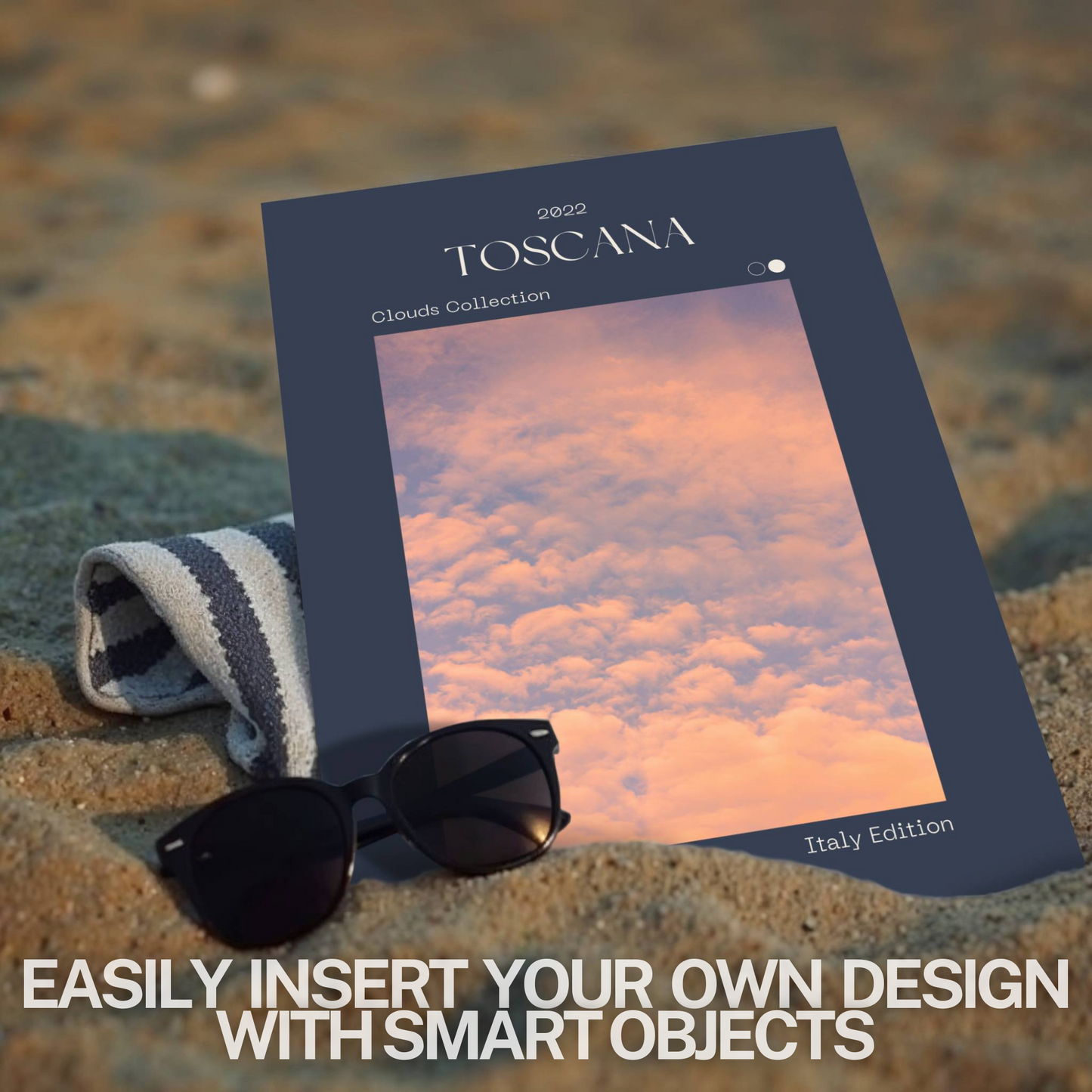 Print on Beach Mock-up Template | DIN A