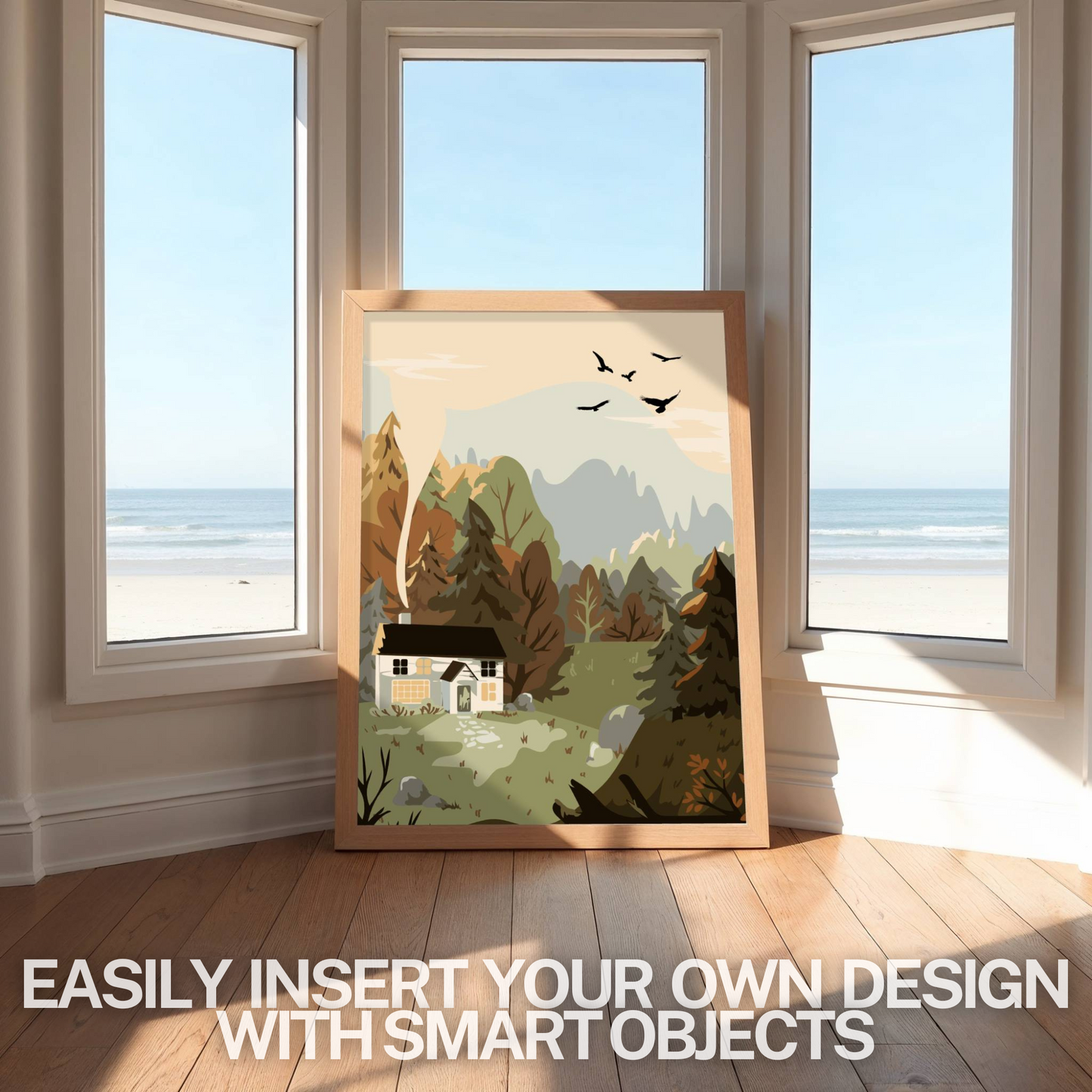 Summer Beach House Print Mock-up Template | DIN A