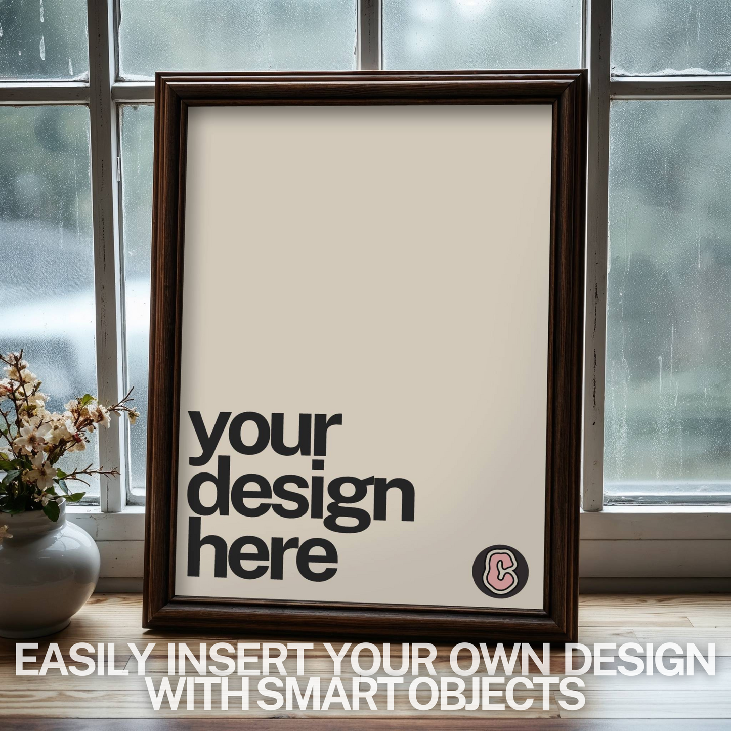 Frame on Windowsill Mock-up Template | DIN A