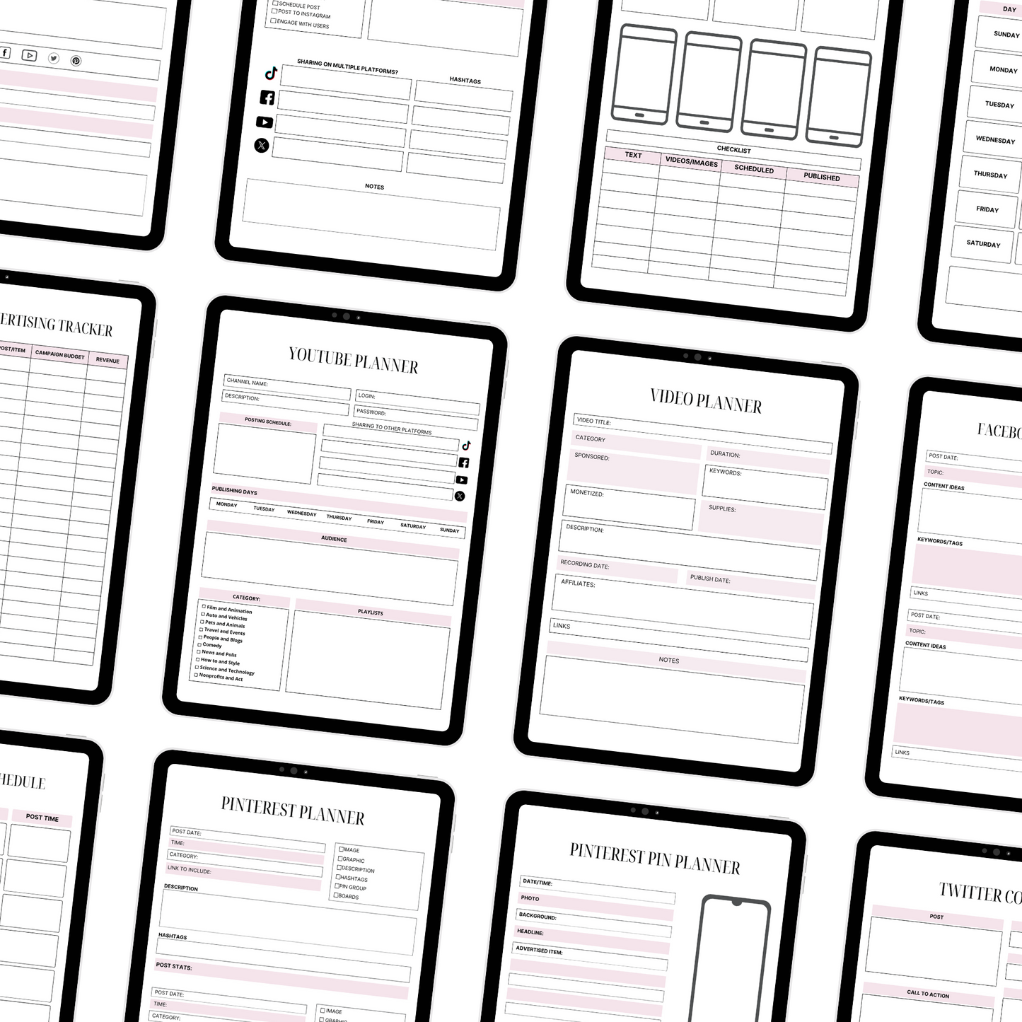 2025 Social Media Planner | 50-Page Digital Download | Content Calendar & Post Scheduler