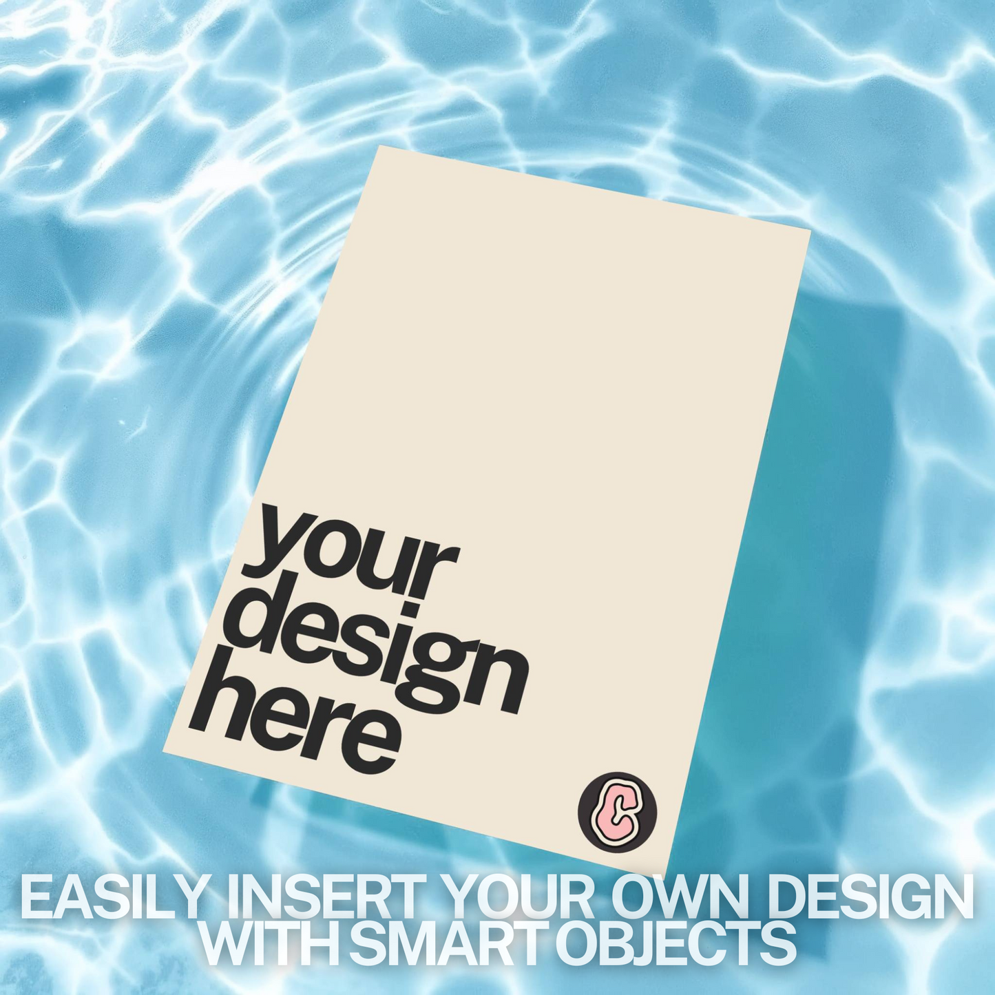 Print Floating in Water Mock-up Template | DIN A