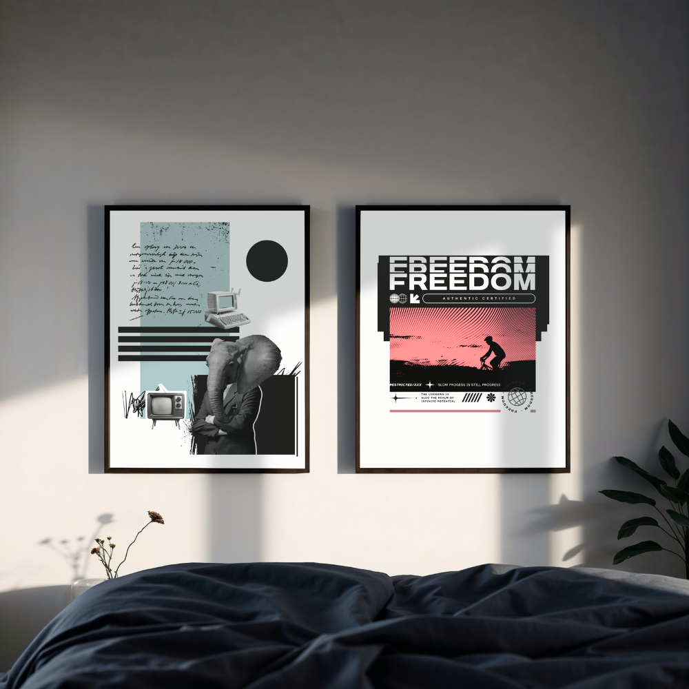 2 Framed Prints Minimal Mock up Template