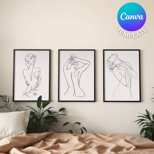 3 Black Frames Mock up Template | Canva Compatible