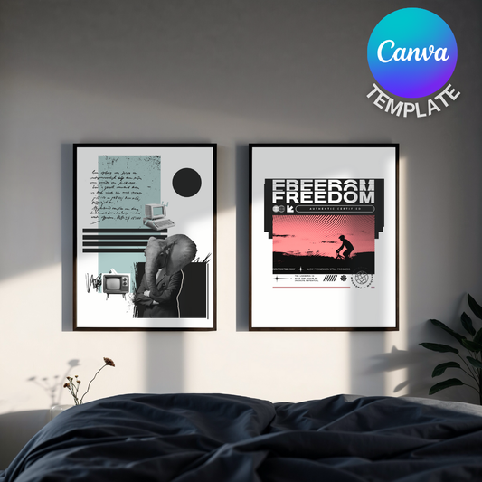 2 Black Frames Mock up Template | Canva Compatible