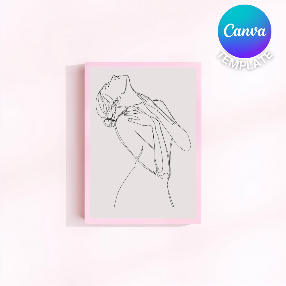 Minimal Pink Frame Mock up Template | Canva Compatible