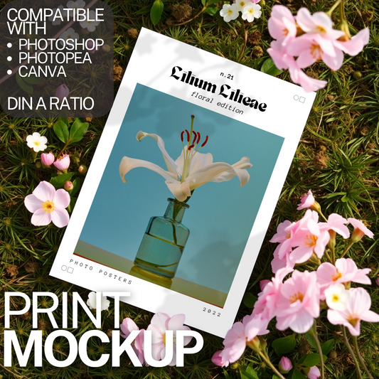Print in Flower Field Mockup