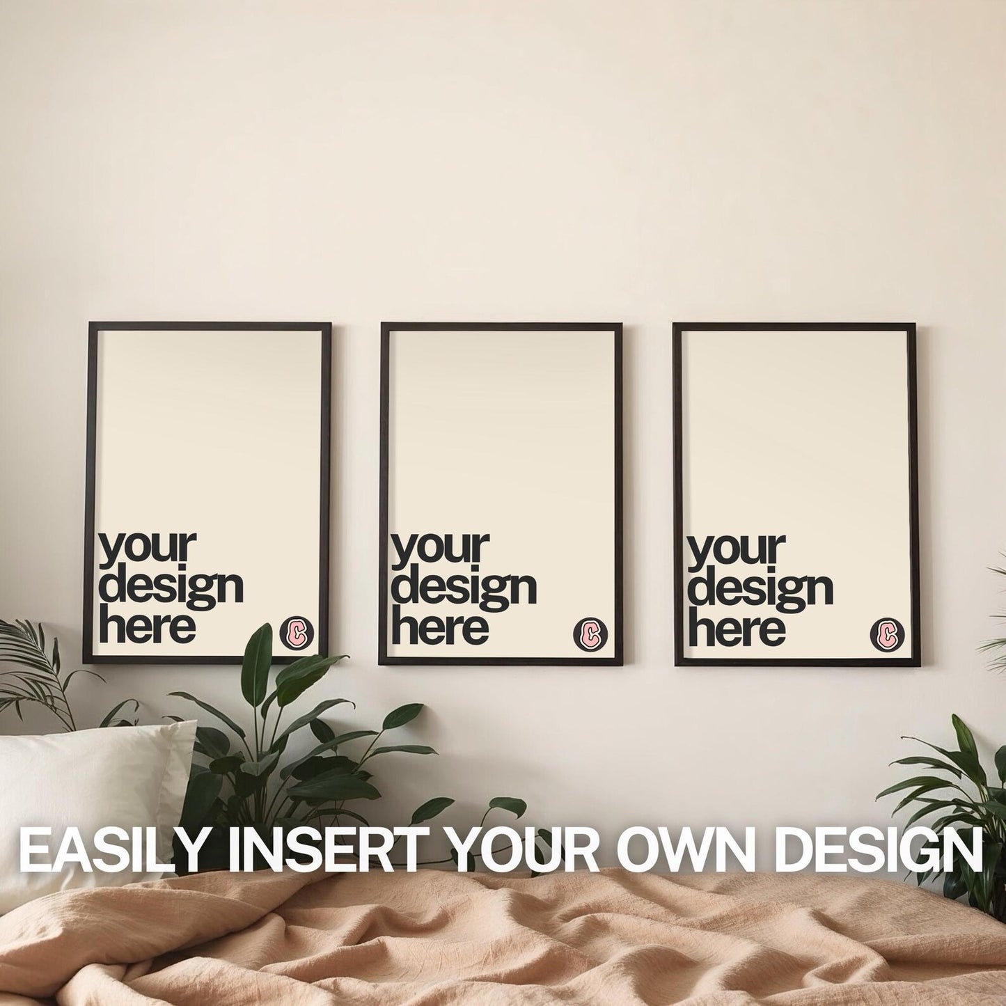 3 Black Frames Mock up Template | Canva Compatible